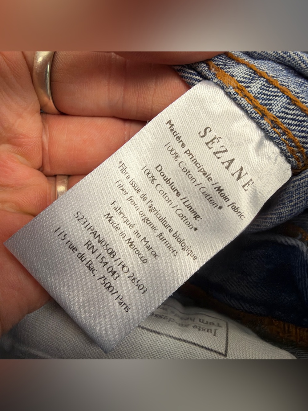 Sézane Crop Wide Leg Denim Blue Jeans - Picture 6 of 6